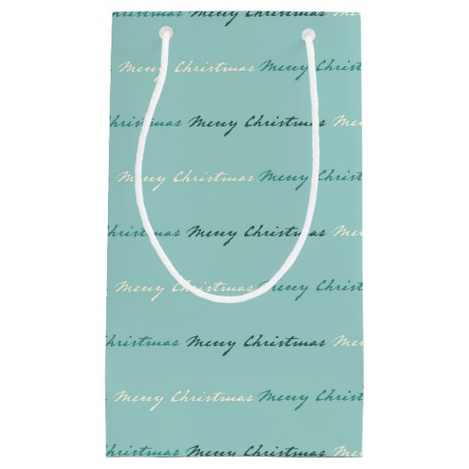 Petit Sac Cadeau Joyeux Noël turquoise (Devant)
