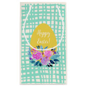 Petit Sac Cadeau Joyeux oeuf de Pâques rustique plaid à l'orange (Dos)