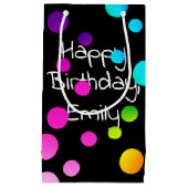 Petit Sac Cadeau Joyeux Points Arc-en-Ciel d'anniversaire (Devant)