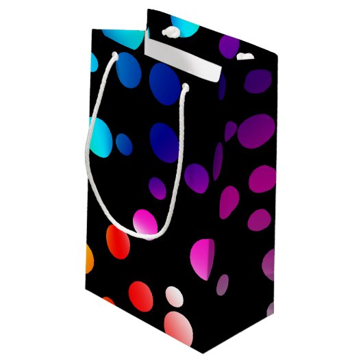 Petit Sac Cadeau Joyeux Points Arc-en-Ciel d'anniversaire (Dos Angle)