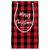 Petit Sac Cadeau Joyeux sapin de Noël Simple Buffalo Check Motif (Devant)