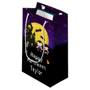 Petit Sac Cadeau Joyeux Vampires du parti Halloween violet
