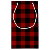 Petit Sac Cadeau Joyeux Zipper Anniversaire Sur Buffalo Plaid (Dos)
