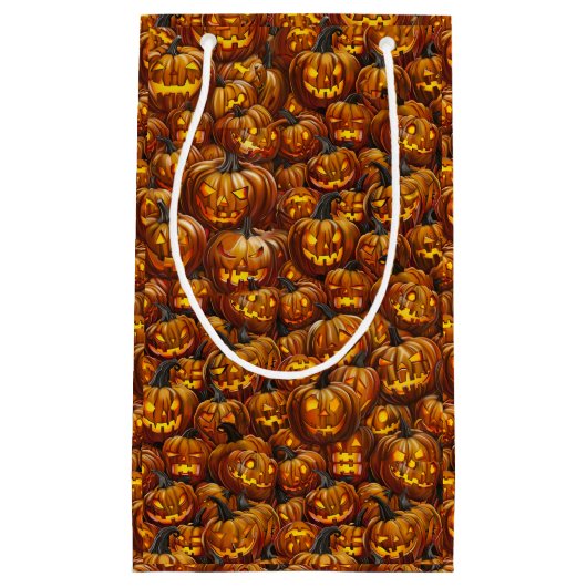 Petit Sac Cadeau Jumble de Jack-o-Lanterns (Devant)