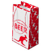 Petit Sac Cadeau Kangaroo Beer, fête de Noël australienne (Dos Angle)