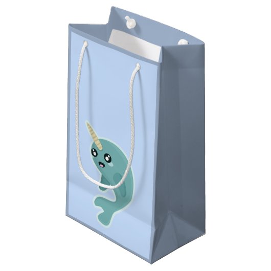 Petit Sac Cadeau Kawaii Narwhal (Devant Angle)