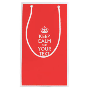 Petit Sac Cadeau KEEP CALM personnalisé et votre texte sur Coral