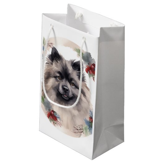 Petit Sac Cadeau Keeshony Christmas Wreath Festive Pup (Dos Angle)