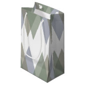 Petit Sac Cadeau Khaki triangles (Devant Angle)