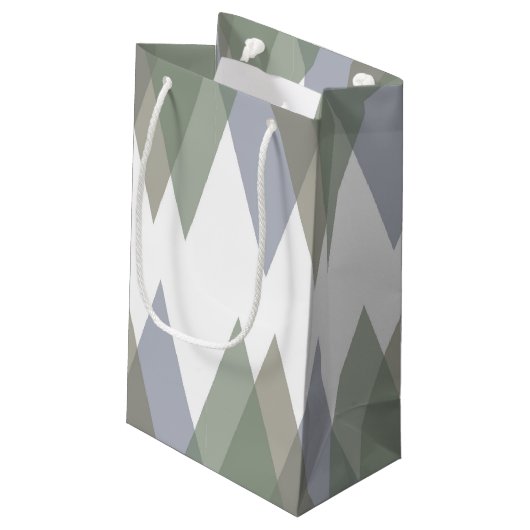 Petit Sac Cadeau Khaki triangles (Dos Angle)