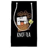 Petit Sac Cadeau Knot-tea Funny Tea Pun Dark BG (Devant)