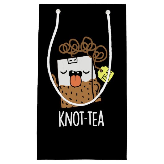 Petit Sac Cadeau Knot-tea Funny Tea Pun Dark BG (Devant)