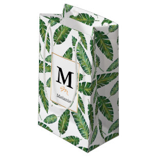 Petit Sac Cadeau La banane d'aquarelle part du motif tropical d'ét