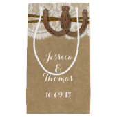 Petit Sac Cadeau La collection de mariage Kraft, dentelle et fer à (Devant)