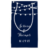 Petit Sac Cadeau La Collection Mariage Bleu Marine Lights (Devant)