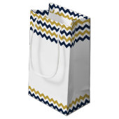 Petit Sac Cadeau La collection Mariage moderne Chevron - Marine & G (Dos Angle)