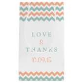 Petit Sac Cadeau La collection moderne de Mariages Chevron Peach &  (Devant)
