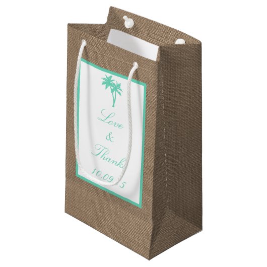 Petit Sac Cadeau La collection Tropical Palm Tree Beach Wedding (Devant Angle)