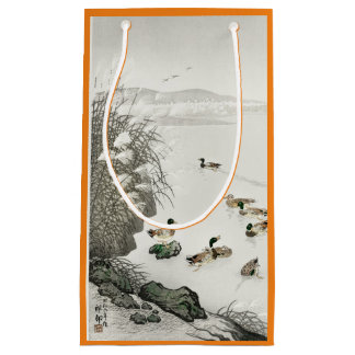 PETIT SAC CADEAU LA NATATION JAPONAISE D'IMPRESSION DE BOIS DE