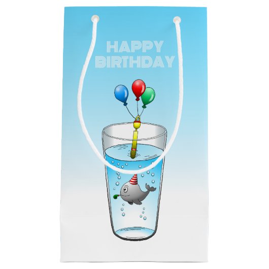 Petit Sac Cadeau La petite baleine de fête (Devant)