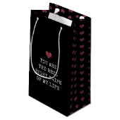 Petit Sac Cadeau La Saint-Valentin au minimum moderne noir (Dos Angle)