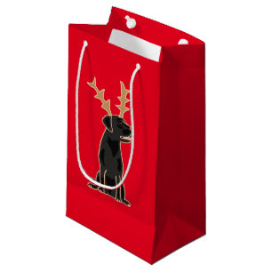 Petit Sac Cadeau Laboratoire noir drôle avec Noël d'andouillers d