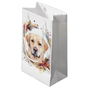 Petit Sac Cadeau Labrador Christmas Wreath Festive Pup
