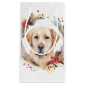 Petit Sac Cadeau Labrador Christmas Wreath Festive Pup (Devant)