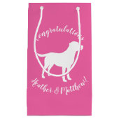 Petit Sac Cadeau Labrador Theme Chien Baby shower Pink Lab (Devant)