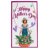 Petit Sac Cadeau Lady Gardening Flowers Fête des mères (Dos)