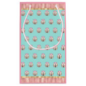 Petit Sac Cadeau Ladybug rose violet floral rose bleu mignon (Dos)