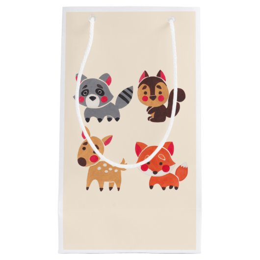 Petit Sac Cadeau L'ami heureux de forêt (Devant)