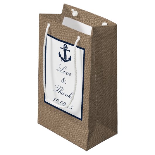 Petit Sac Cadeau L'Ancre De La Marine Sur La Collection De Mariages (Devant Angle)