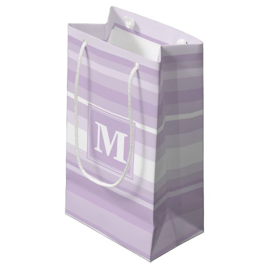 Petit Sac Cadeau Landes violettes de chardon monogramme (Devant Angle)