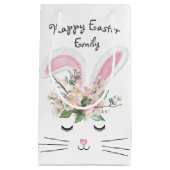 Petit Sac Cadeau Lapin de Pâques avec Fleurs (Devant)