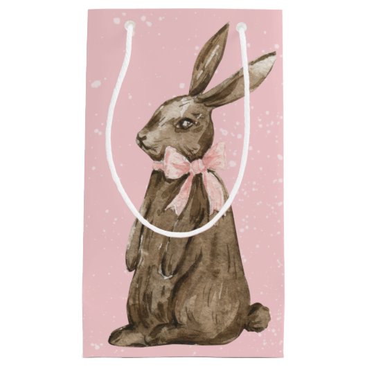 Petit Sac Cadeau Lapin de Pâques en chocolat (Devant)