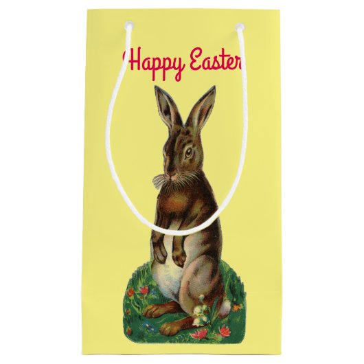 Petit Sac Cadeau Lapin debout vintage (Devant)