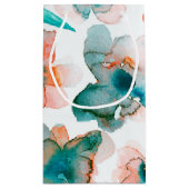 Petit Sac Cadeau L'aquarelle fleurit Teal floral (Dos)