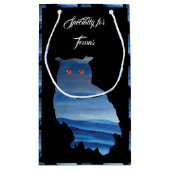 Petit Sac Cadeau L'art de la chouette aquarelle (Dos)