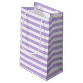 Petit Sac Cadeau Lavande et bandes blanches (Dos Angle)