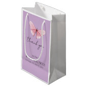 Petit Sac Cadeau Lavender Pink Butterfly Greenery Baby Shower (Devant Angle)