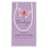 Petit Sac Cadeau Lavender Pink Butterfly Greenery Baby Shower (Devant)