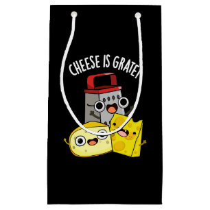 Petit Sac Cadeau Le fromage est Grate Funky Food Pun Dark BG