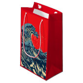 Petit Sac Cadeau Le Grand Hokusai Wave Pop Decor (Devant Angle)