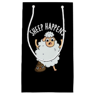 Petit Sac Cadeau Le mouton se passe drôle Poop Pun Dark BG