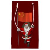 Petit Sac Cadeau Le Père Noël Avec Drapeau De Chine (Devant)