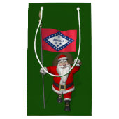 Petit Sac Cadeau Le père noël avec le drapeau de l'Arkansas (Devant)