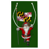 Petit Sac Cadeau Le père noël avec le drapeau du Maryland (Dos)