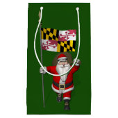 Petit Sac Cadeau Le père noël avec le drapeau du Maryland (Devant)