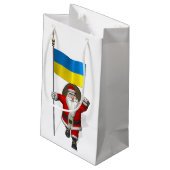 Petit Sac Cadeau Le Père Noël Avec L'Enseigne De L'Ukraine (Dos Angle)
